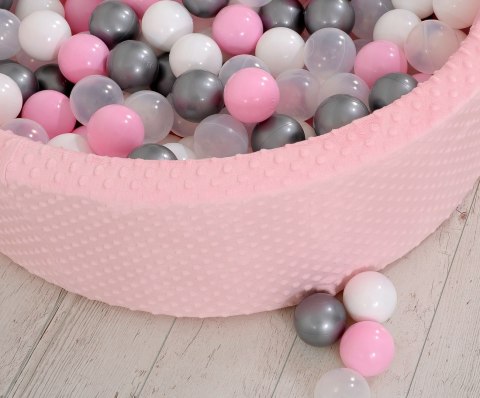 Suchy basen minky H-30 cm z piłkami 300szt. - różowy Suchy basen minky H-30 cm z piłkami 300szt. - różowy