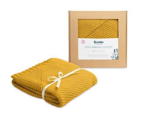 OTULACZ Z KAPTURKIEM 100% BAMBOO GIFT MUSZTARDOWY OTULACZ Z KAPTURKIEM 100% BAMBOO GIFT MUSZTARDOWY
