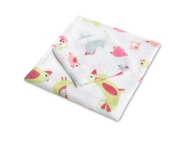 KOMPLET PIELUCH BAMBUSOWYCH 30x35 75x75 PTAKI RÓŻOWE
