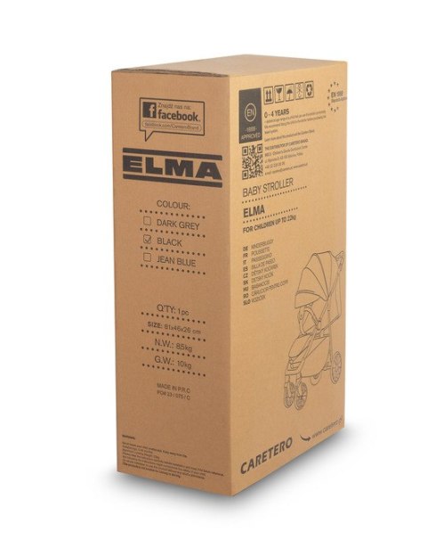WÓZEK SPACEROWY ELMA BLACK WÓZEK SPACEROWY ELMA BLACK